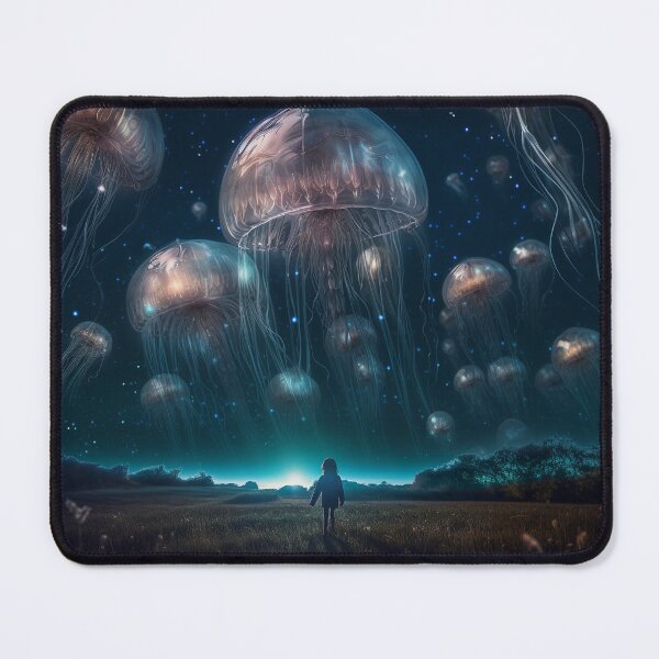 Item preview, Alien Jellyfish Swarm Over the Prairie designed and sold by Satorizations.