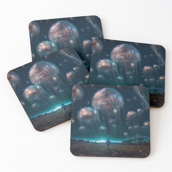 Item preview, Alien Jellyfish Swarm Over the Prairie designed and sold by Satorizations.