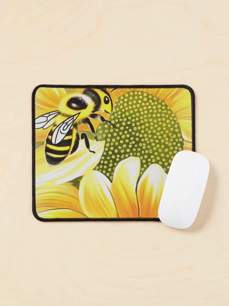Tapis de souris for Sale avec l'œuvre « Abeille à miel sur
