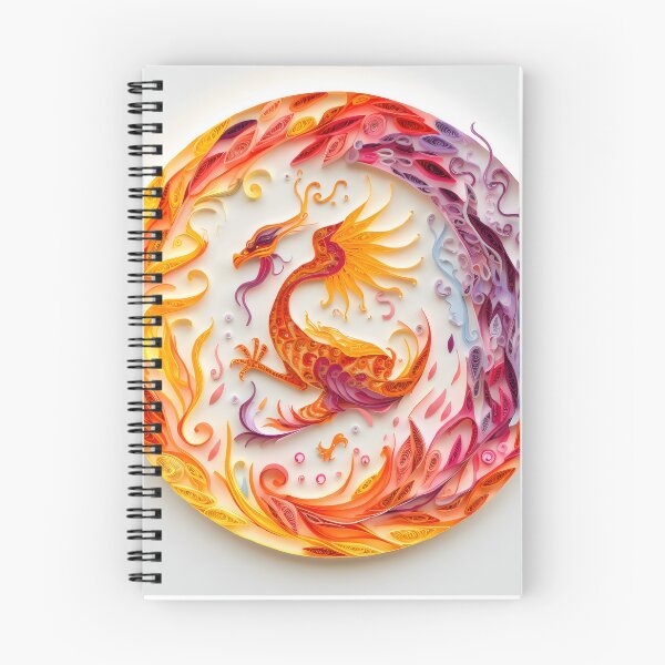 Item preview, Fire Dragon - Quilled Paper Artwork - AI Generated designed and sold by Quilluminations.