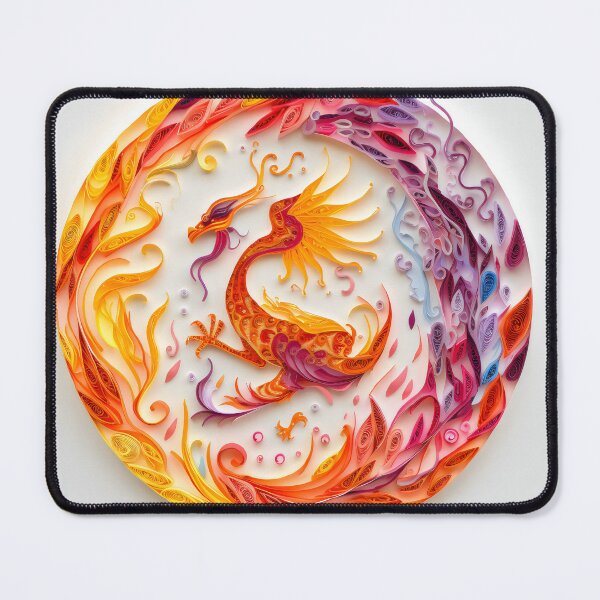 Item preview, Fire Dragon - Quilled Paper Artwork - AI Generated designed and sold by Quilluminations.