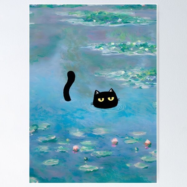 Item preview, Monet Waterlily Cat designed and sold by outdoorway.