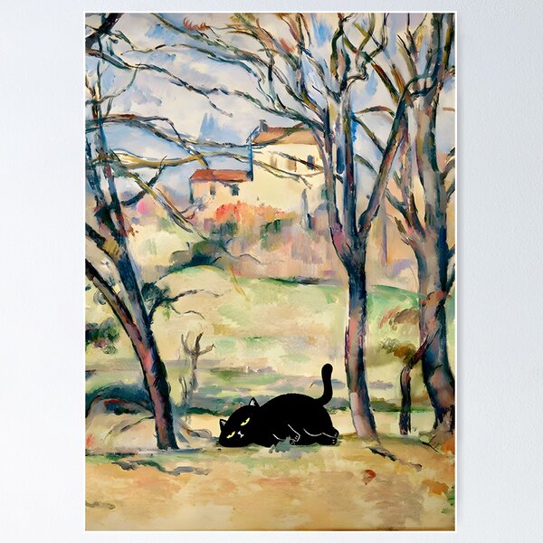 Item preview, Paul Cezanne Trees and Houses Cat  designed and sold by outdoorway.