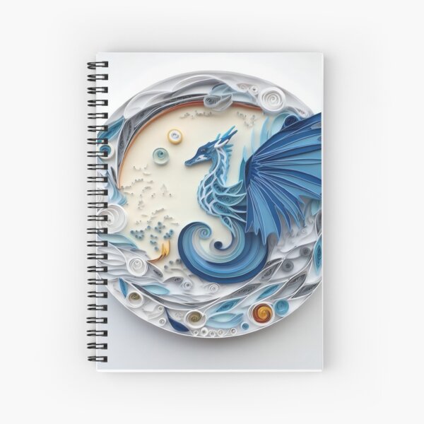 Item preview, Water Dragon - Quilled Paper Artwork - AI Generated designed and sold by Quilluminations.