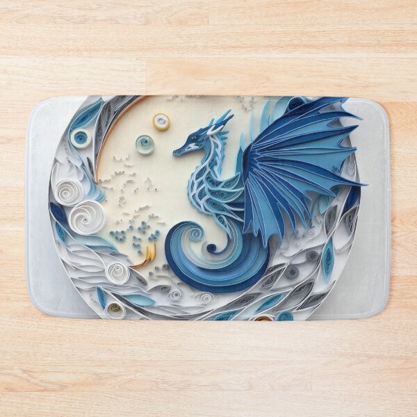Item preview, Water Dragon - Quilled Paper Artwork - AI Generated designed and sold by Quilluminations.