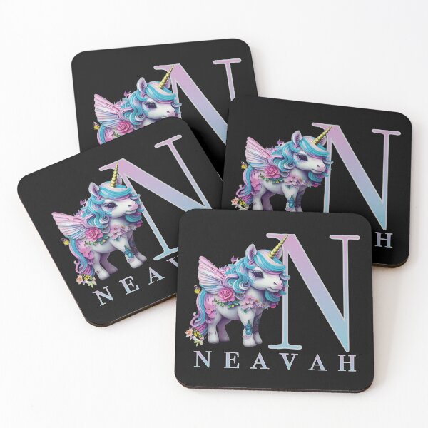 Item preview, Neavah name with a cute unicorn designed and sold by Lubellebubble20.