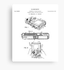 Gameboy Patent Drawing Blueprint Metal Print