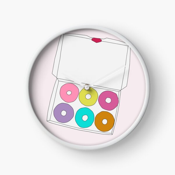 Rainbow Glaze Doughnut Box Clock