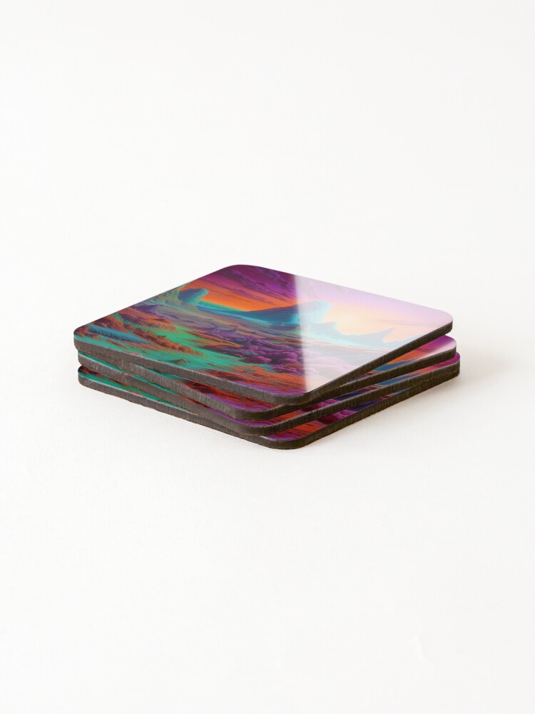Thumbnail 4 of 5, Coasters (Set of 4), Azure Summit designed and sold by CustomHDPrints.