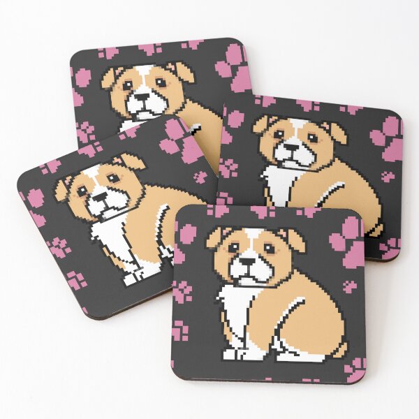 Item preview, cute doggo patterns pink on black designed and sold by Chaoticzarts.