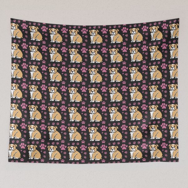 Item preview, cute doggo patterns pink on black designed and sold by Chaoticzarts.