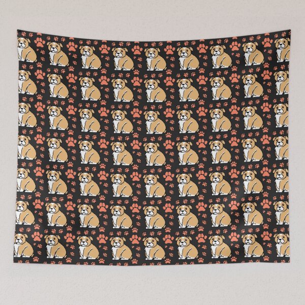 Item preview, cute doggo patterns orange on black designed and sold by Chaoticzarts.