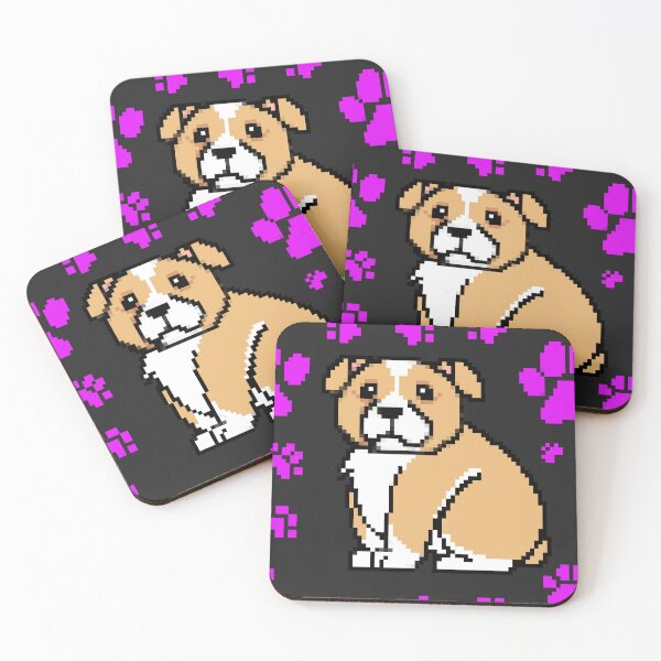 Item preview, cute doggo patterns magenta on black designed and sold by Chaoticzarts.