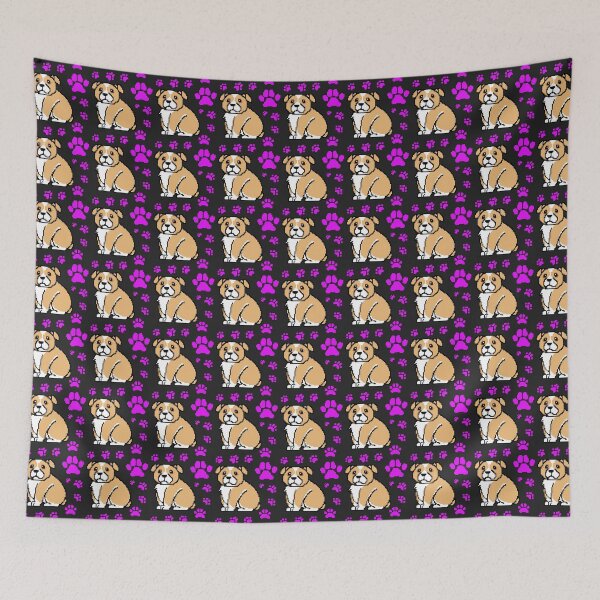 Item preview, cute doggo patterns magenta on black designed and sold by Chaoticzarts.