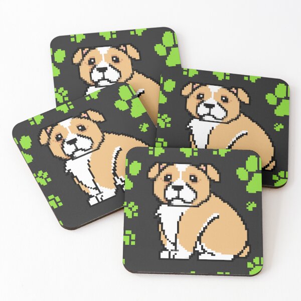 Item preview, cute doggo patterns kiwi green on black designed and sold by Chaoticzarts.