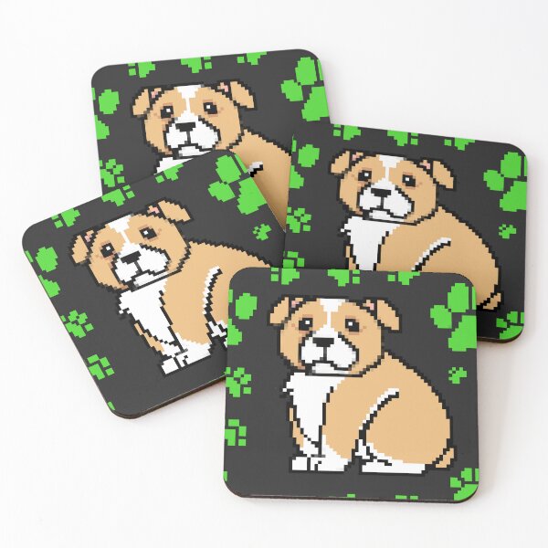 Item preview, cute doggo patterns green on black designed and sold by Chaoticzarts.