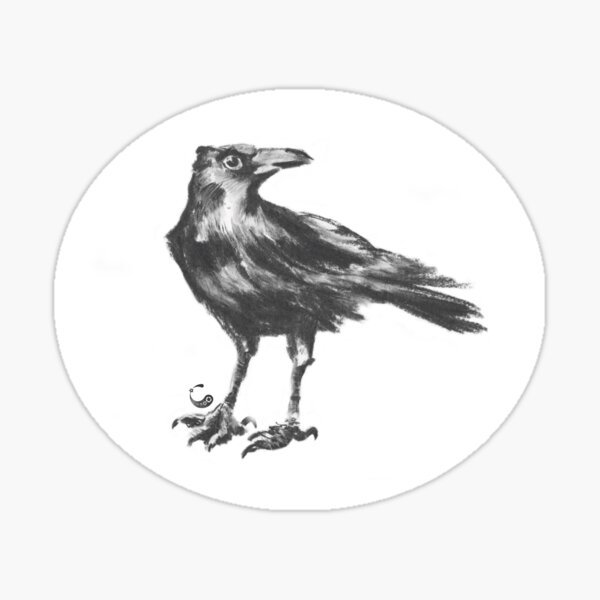 Rabe (Sticker) (Kohle / Charcoal Animals) Sticker