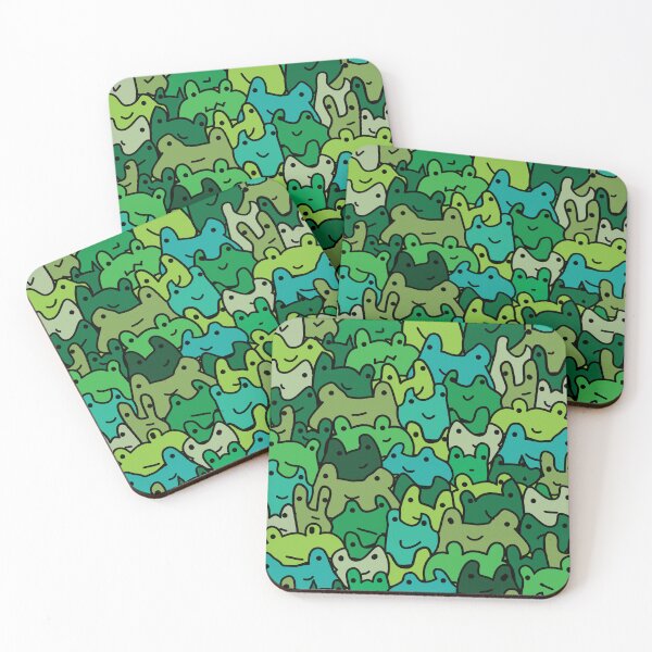 Item preview, Frog pattern in cute green gradient designed and sold by fluffyfamcraft.