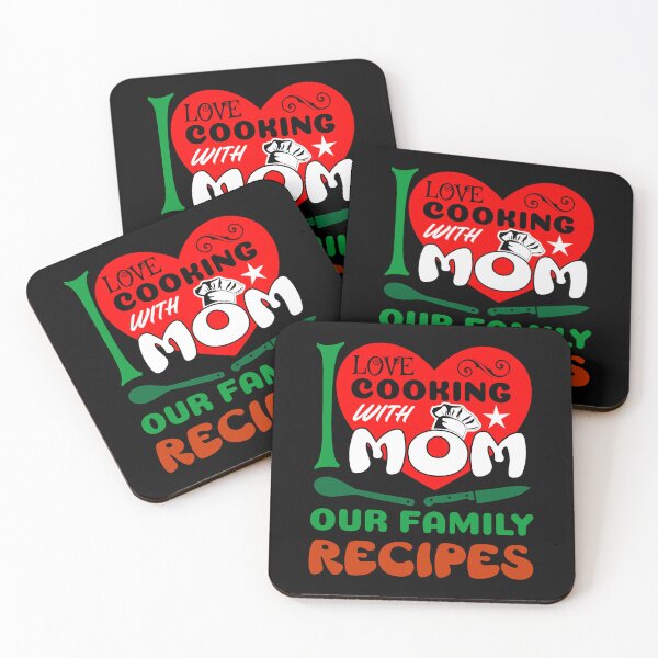 Item preview, I love cooking with mom our family recipes - t shirt design designed and sold by bluehatgraphics.