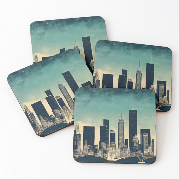 Item preview, Downtown silhouettes at dawn designed and sold by Imagyn8.