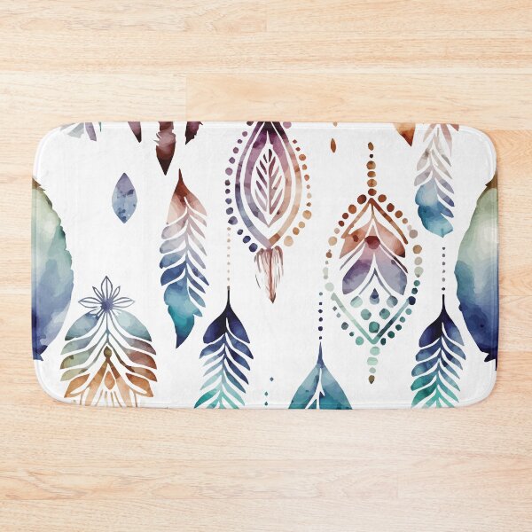 Item preview, A Delicate Feather Bohemian Watercolor Print - Boho Chic Patterns designed and sold by GVRDesign.