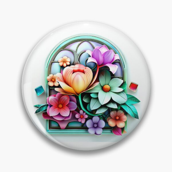 Item preview, AI Art vitral y flores 4 designed and sold by Artist4God.