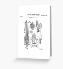 Machine gun Patent Drawing Blueprint Greeting Card
