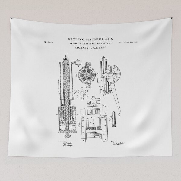 Item preview, Machine gun Patent Drawing Blueprint designed and sold by Vintago.