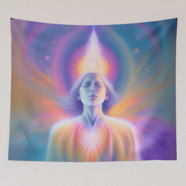 Item preview, Blue Aura Self Awakening  Enlightenment Art -meditation-Spiritual Awakening-Soul awakening, designed and sold by Tamas Das.