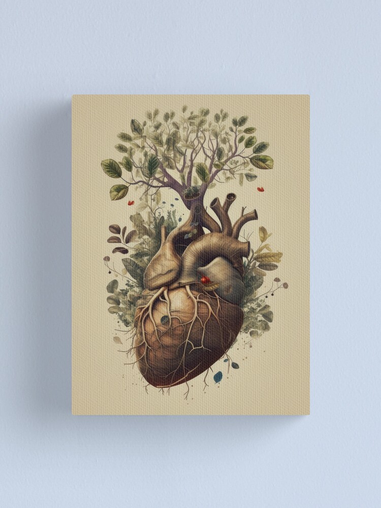 Summer Meadow Heart Shaped Canvas Painting