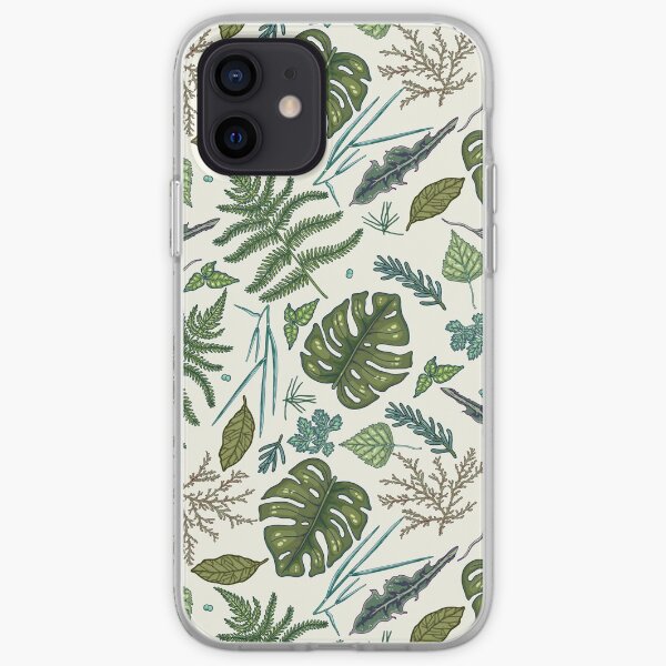 Green leaves pattern iPhone Soft Case