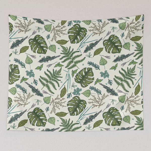 Item preview, Green leaves pattern designed and sold by smalldrawing.