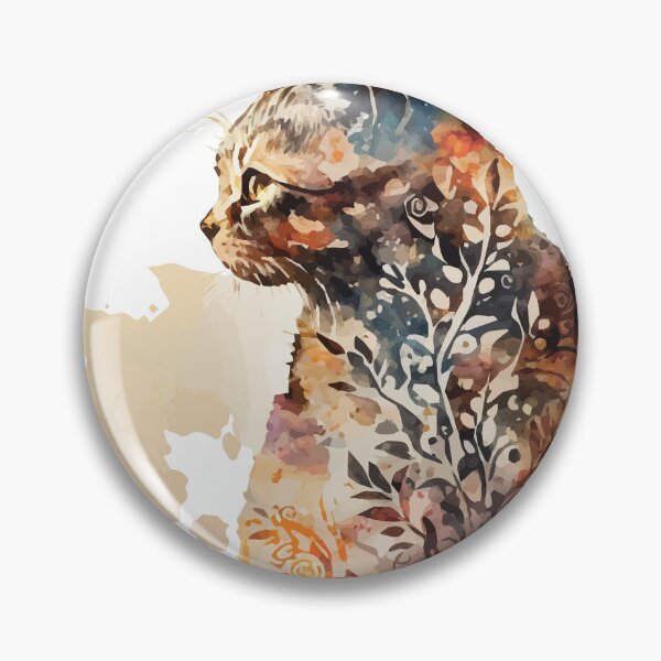 Item preview, A Cat Overlaid with Bohemian Pattern in Watercolor - Boho Animals designed and sold by GVRDesign.