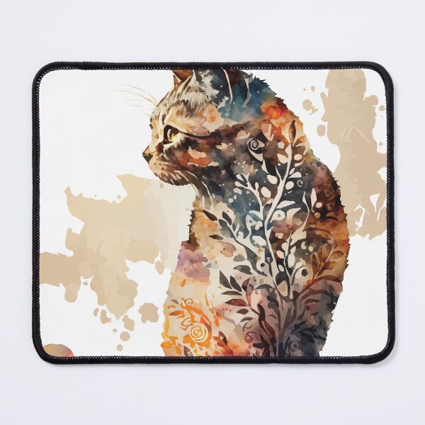 Item preview, A Cat Overlaid with Bohemian Pattern in Watercolor - Boho Animals designed and sold by GVRDesign.