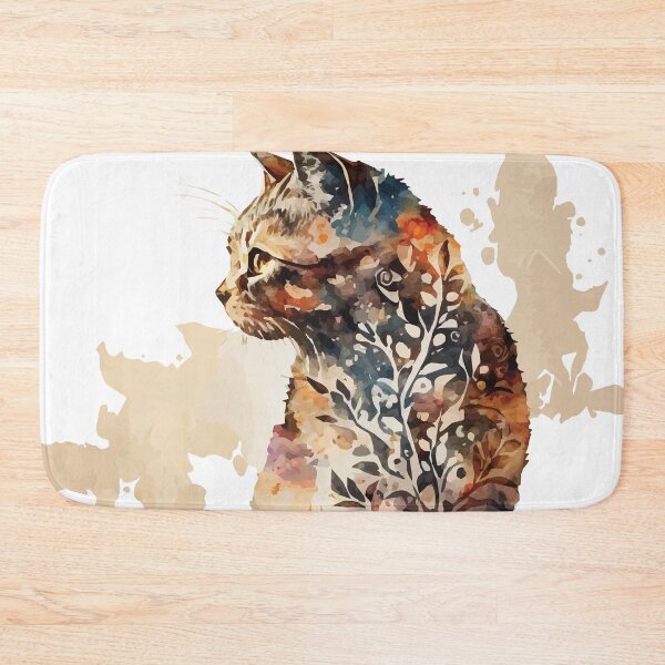 Item preview, A Cat Overlaid with Bohemian Pattern in Watercolor - Boho Animals designed and sold by GVRDesign.
