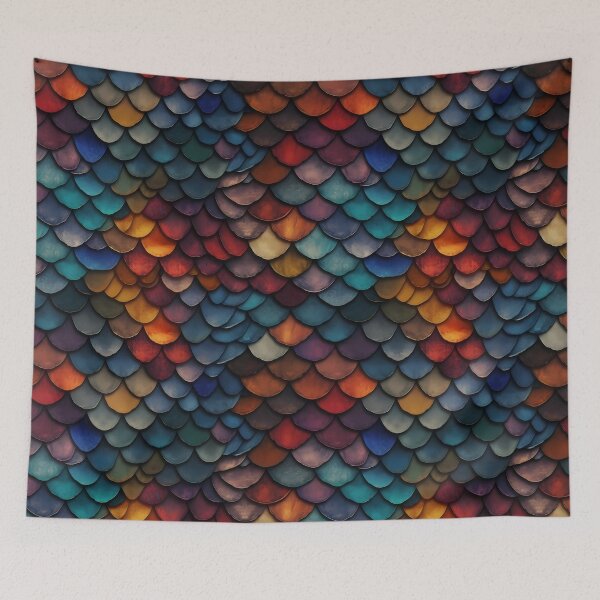 Item preview, Multicolour Dragon Scale Design designed and sold by AthenaUK.