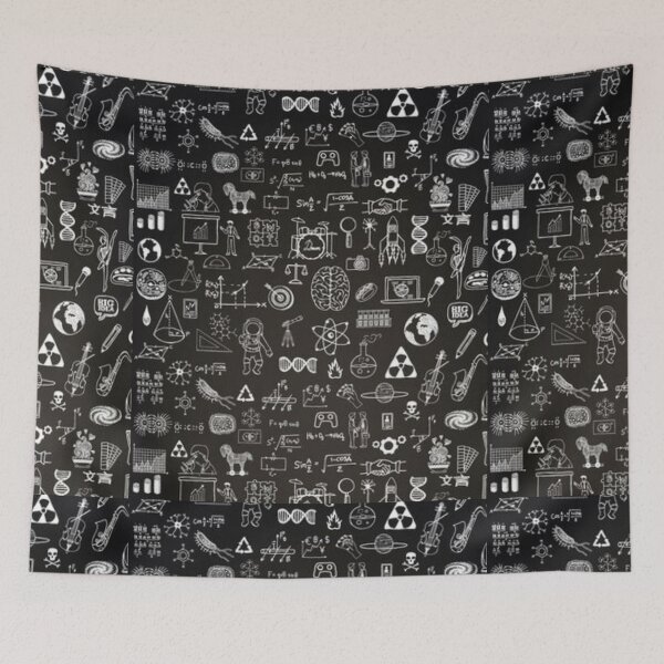 Item preview, Chalkboard Fun Seamless pattern with decorative elements on chalkboard designed and sold by DivineMythos.
