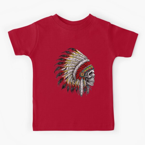 Traditional Native American Red Indian Skull Tattoo | Kids T-Shirt