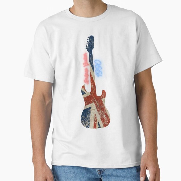 Aperçu de l'œuvre T-shirt classique guitare Britpop - Royaume-Uni créée et vendue par AloneARTS.