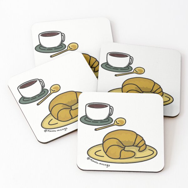 Item preview, Croissant and coffee cup designed and sold by maxxs-musings.