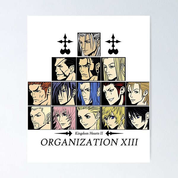 Vista previa del artículo con la obra «Kingdom Hearts II Organización 13 (color)», diseñado y vendido por matoiaog.