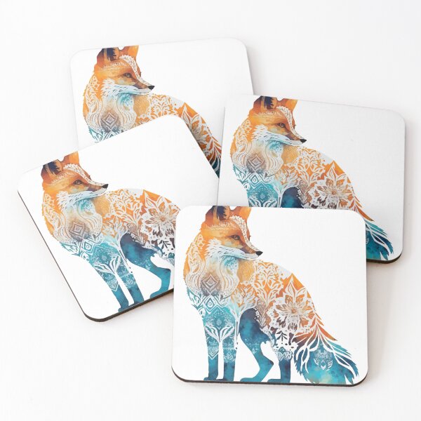 Item preview, A Fox Overlaid with Bohemian Pattern in Watercolor - Boho Animals designed and sold by GVRDesign.