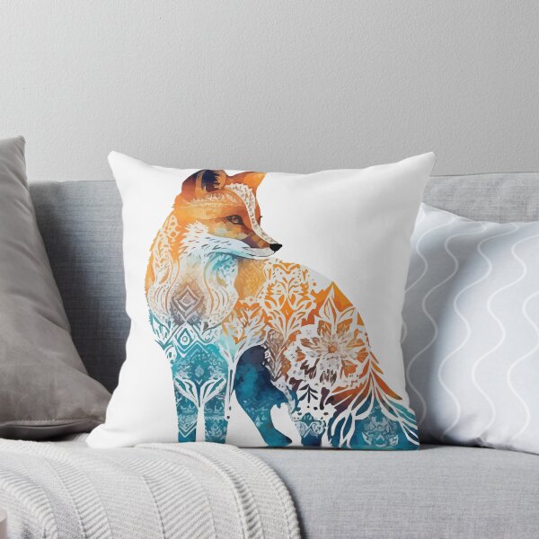 Item preview, A Fox Overlaid with Bohemian Pattern in Watercolor - Boho Animals designed and sold by GVRDesign.