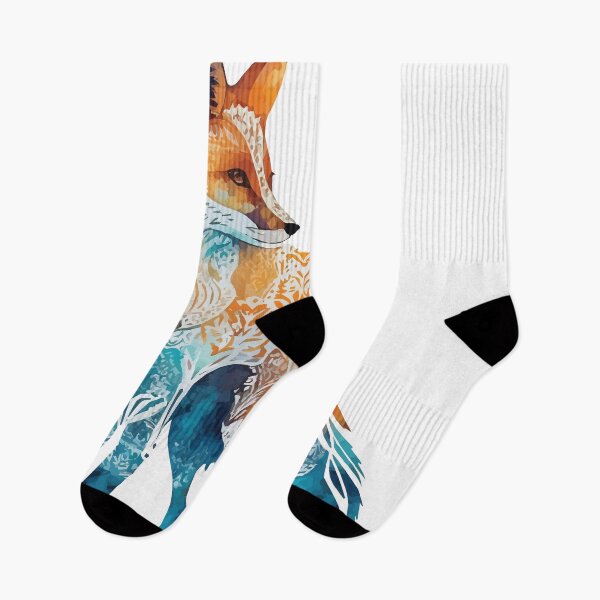 Item preview, A Fox Overlaid with Bohemian Pattern in Watercolor - Boho Animals designed and sold by GVRDesign.
