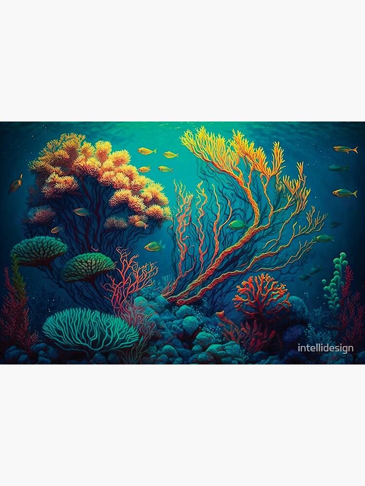 Neon Coral Reef' Poster, picture, metal print, paint by