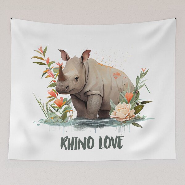 Item preview, Rhinoceros Watercolor designed and sold by Blok45.