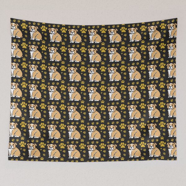 Item preview, cute doggo patterns gold on black designed and sold by Chaoticzarts.