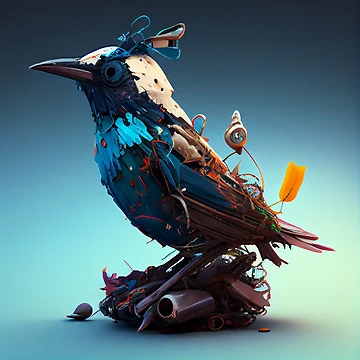 Imagen de la obra Zany Chirp in Flotsam Digital Painting de CodeAndColors