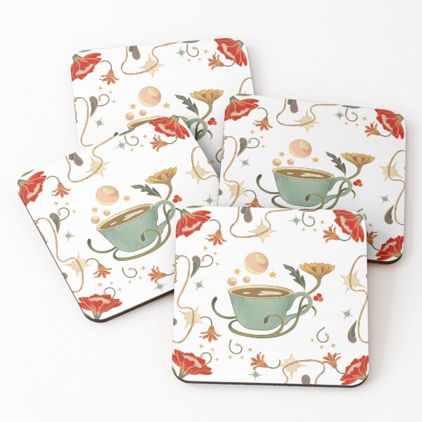 Item preview, Coffeesgeek coffee lovers Caffeine vintage floral designed and sold by Anchorbutterfly.