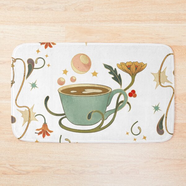 Item preview, Coffeesgeek coffee lovers Caffeine vintage floral designed and sold by Anchorbutterfly.